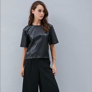 Forever 21 faux leather top
